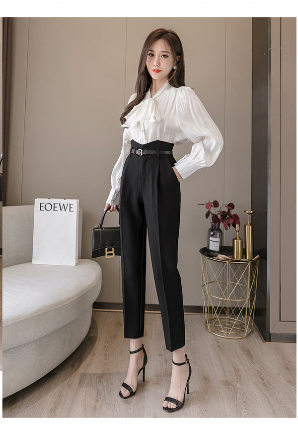 Pantalones Harem Cintura Alta para Mujer - Pantalones Frescos de Verano