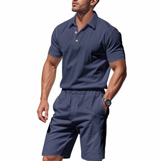 Conjunto de Shorts y Camisa de Lino Suelta para Hombre - Cómodo y Fresco para Playa - Image 16