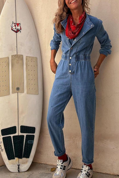 Jumpsuit Casual Mujer con Bolsillos - Diseño Street Lavado - Image 10