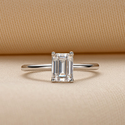 Anillo de Moissanita en Plata 925 con Bisel Rectangular - Image 10