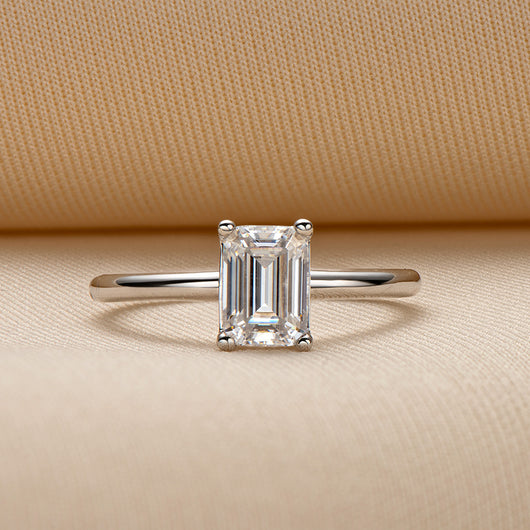 Anillo de Moissanita en Plata 925 con Bisel Rectangular - Image 10