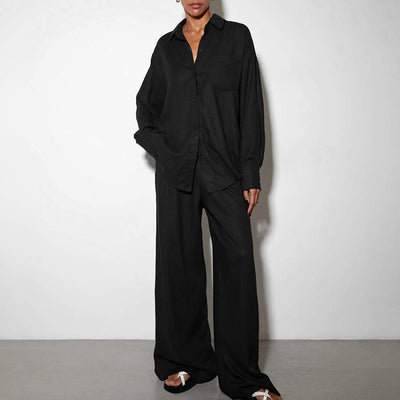 Conjunto de Pantalón Ancho y Blusa Suelta - Cintura Alta Elegante - Image 22