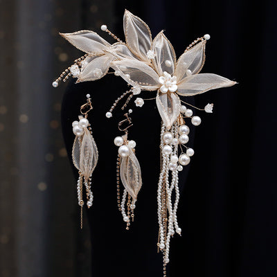 Prendedor de Flores Champagne con Borlas para Novia - Image 7