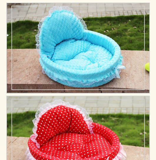Cama Princesa para Mascotas con Encaje Teddy - Image 13