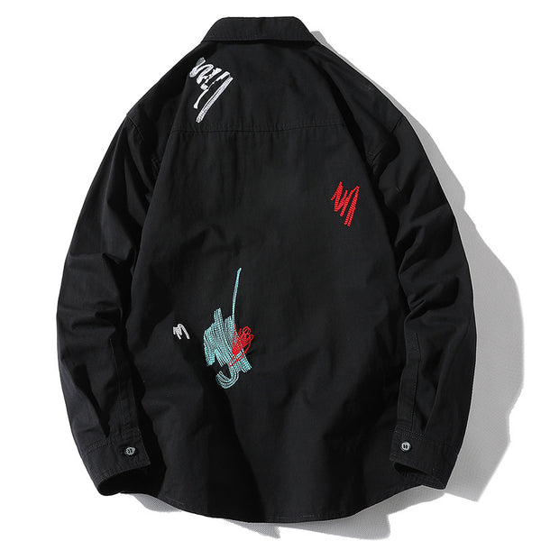 Camisa de Manga Larga con Solapa para Hombre
