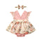 Enterizo Floral Princesa para Bebé Niña con Encaje y Diadema