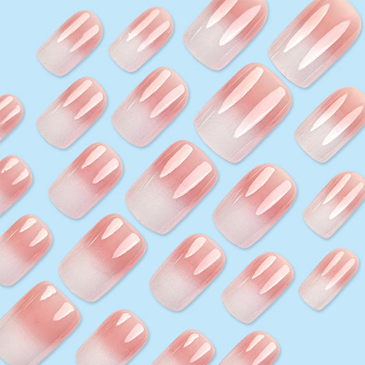 Uñas Postizas Degradado Rosa y Blanco Desmontables - Image 11