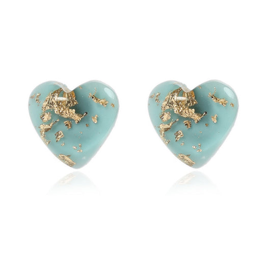 Aretes de Corazón en Turquesa Estilo Europeo y Estadounidense - Image 6