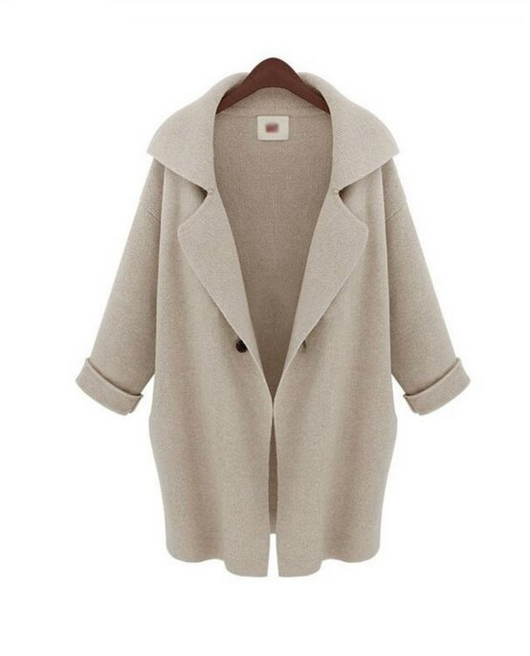 Chaqueta Tejida con Cuello de Solapa - Largo Medio para Mujer - Image 9