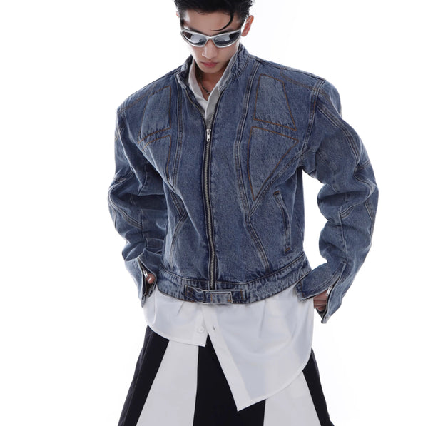 Chaqueta Vaquera Corta Estilo Americano para Hombre - Primavera y Otoño