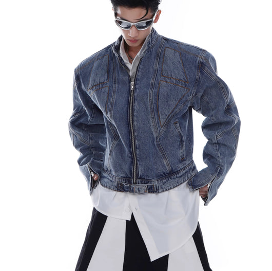 Chaqueta Vaquera Corta Estilo Americano para Hombre - Primavera y Otoño