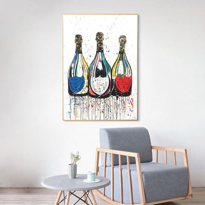 Cuadro de Botella de Champagne en Lienzo con Póster de Arte Colorido - Image 10