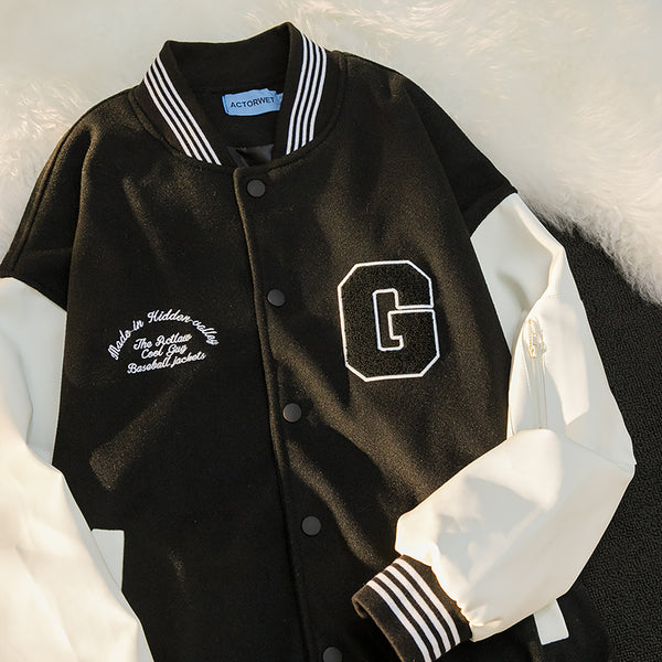 Chaqueta Casual Holgada con Bordados Artesanales