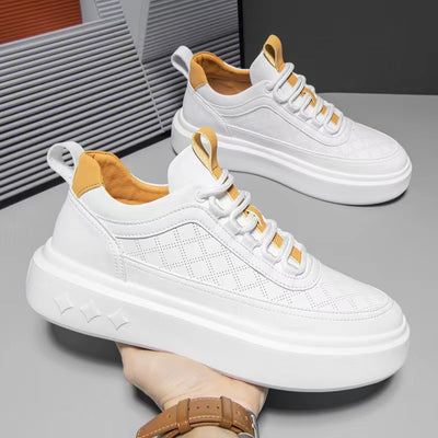 Zapatos Casuales de Suela Gruesa Estilo Británico con Diseño Calado Transpirable