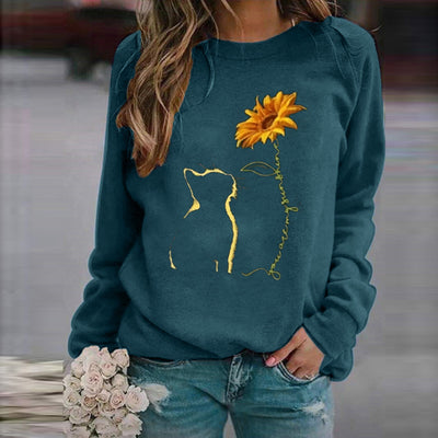 Sudadera Mujer Cuello Redondo Suelta Estampada Manga Larga Casual - Image 15