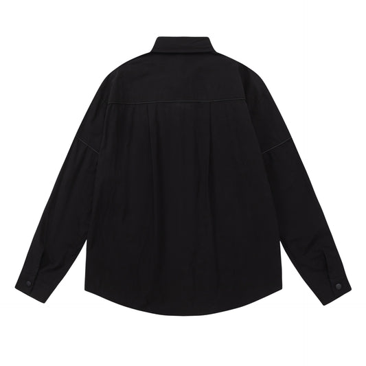 Camisa Suelta con Cierre de Presión y Solapa - Abrigo Primavera Otoño - Image 2