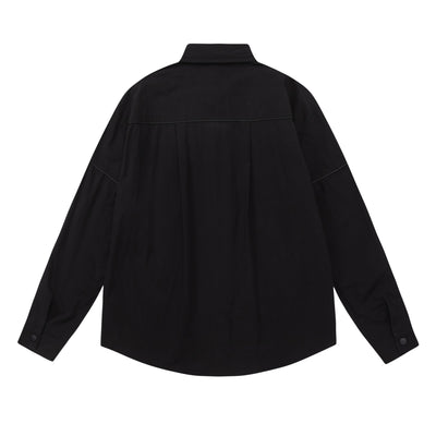 Camisa Suelta con Cierre de Presión y Solapa - Abrigo Primavera Otoño - Image 2