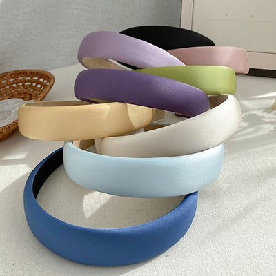Diadema Retro de Satén con Esponja - Accesorio para Cabello Francés de Ancho Generoso - Image 46