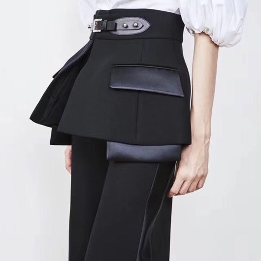 Pantalones rectos con cintura drapeada y faja integrada - Image 10