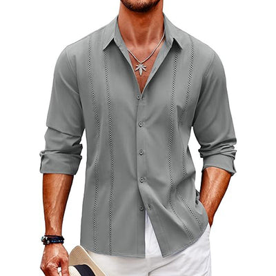 Camisa Manga Larga con Estampado Digital Talla Grande para Hombre - Image 2