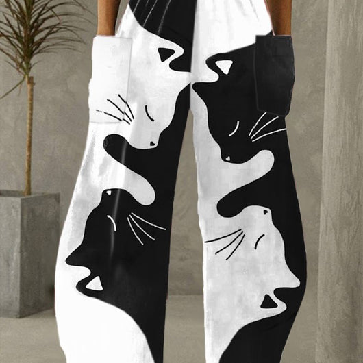 Pantalones Anchos con Cintura Elástica Estampados para Casa - Image 11