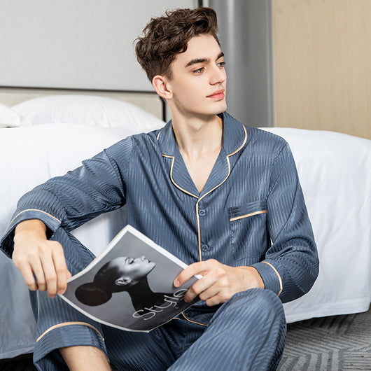 Pijama Largo en Seda de Hielo para Hombre - Image 10