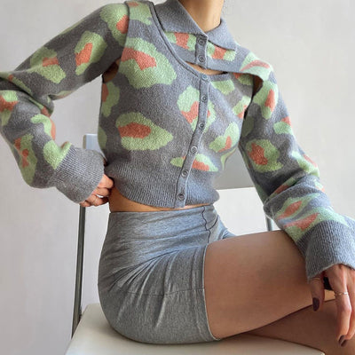 Blusa Larga Estampada con Solapa y Corte Irregular Slim Fit - Image 11