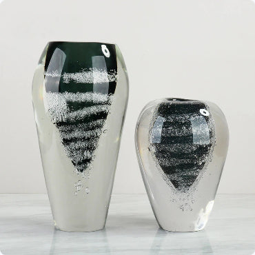 Jarrón de Cristal Elegante con Flores de Burbujas - Decoración Premium para Espacios de Lujo