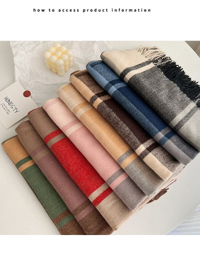 Chal Pashmina Escocés con Borlas para Mujer - Tejido Grueso y Cálido - Image 29