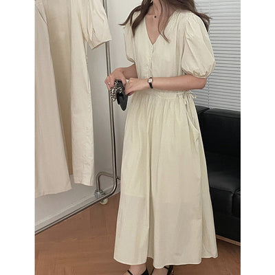 Falda Midi Elegante de Cuello V en Color Liso - Image 11