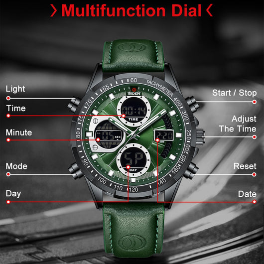Reloj de Pulsera Deportivo para Hombre con Correa de Cuero PU - Image 3