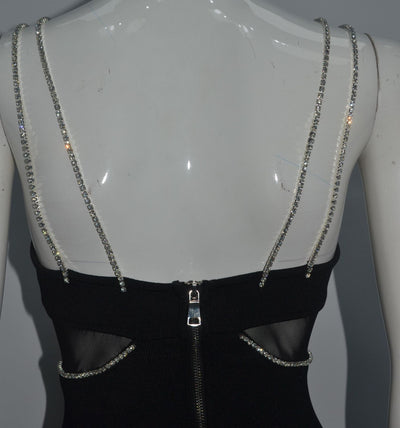 Vestido de Noche Largo con Cintura de Malla Elegante - Image 9