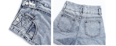 Pantalones Cortos Cintura Alta Ajustados Casual - Image 7