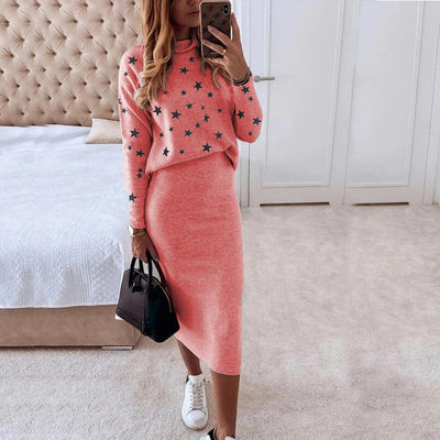 Conjunto de Dos Piezas Ajustado con Cuello Alto y Estampado - Image 2