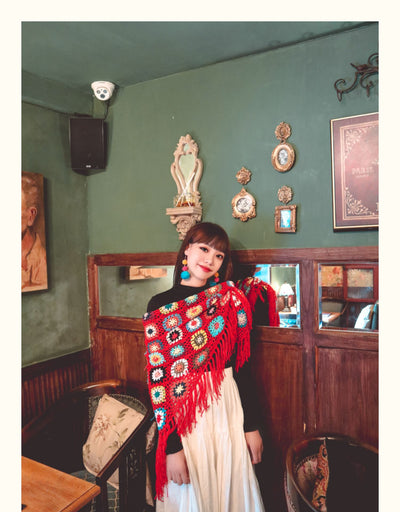 Chal Bohemio Tejido a Mano con Flecos Estilo Étnico - Image 27