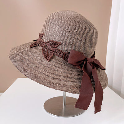 Sombrero Tipo Balde con Lazo y Flores de Encaje - Image 11