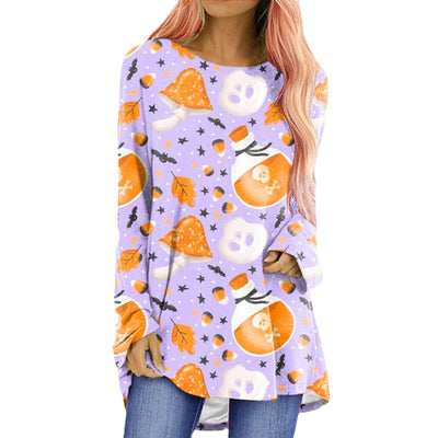 Playera Manga Larga Estampado Temática Halloween para Mujer - Image 15