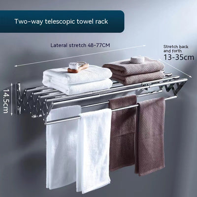 Estante de Acero Inoxidable para Baño sin Perforaciones - Toallero Extensible - Image 7