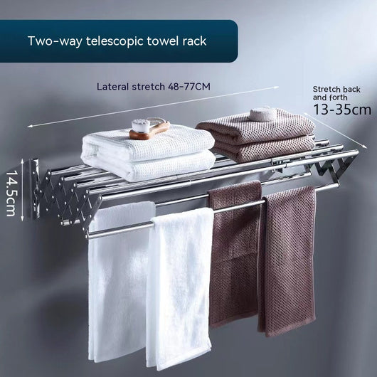 Estante de Acero Inoxidable para Baño sin Perforaciones - Toallero Extensible - Image 7