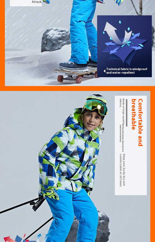 Chaqueta Impermeable para Esquí Infantil - Diseño Versátil para Tabla Simple y Doble - Image 27
