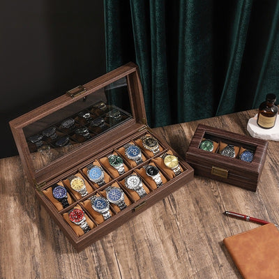 Caja Organizadora de Relojes Retro con Acabado Cuero PU y Diseño Madera - Image 4