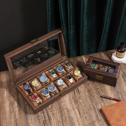 Caja Organizadora de Relojes Retro con Acabado Cuero PU y Diseño Madera - Image 4
