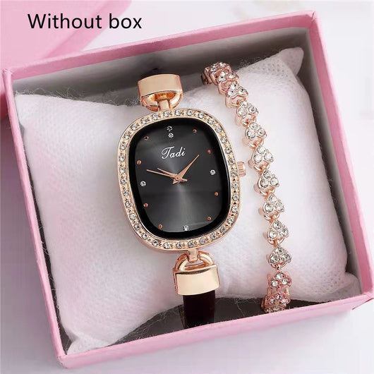 Reloj de Pulsera para Mujer con Brazalete de Diamantes - Conjunto de 2 Piezas - Image 22