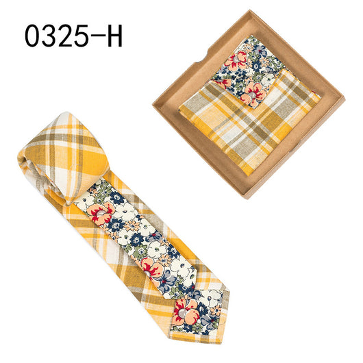 Corbata de Algodón con Estampado Floral y Pañuelo de Bolsillo - Image 22
