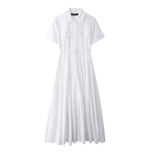 Vestido Camisero Europeo con Cinturón y Detalles de Costura - Image 19