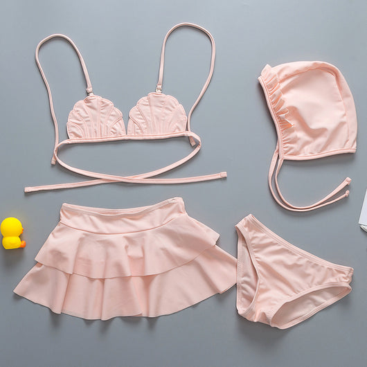 Traje de Baño Niña con Falda de Encaje y Abertura - Image 6