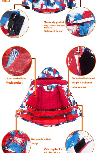 Chaqueta Impermeable para Esquí Infantil - Diseño Versátil para Tabla Simple y Doble - Image 23