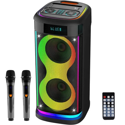 Parlante Portátil Inalámbrico para Fiestas con Micrófono y Luces LED - Image 19