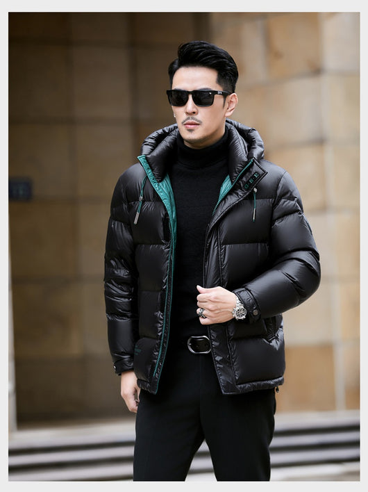 Chaqueta Puffer Premium de Plumón de Pato 90% con Capucha para Hombre - Image 16