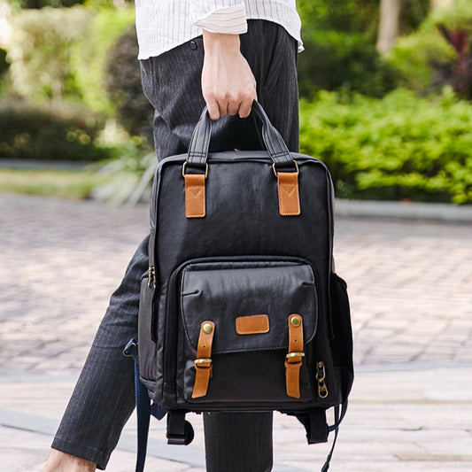 Mochila Vintage para Cámara de Lona de Algodón - Estilo Fotográfico Retro